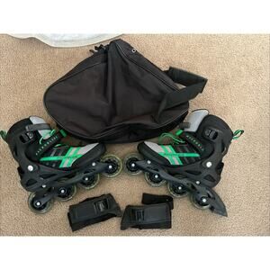 Rollerblade Macroblade 84 Fitness Inline Skate MENS Size 9.5 Green/Black. Clean!